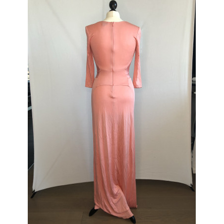 ISSA Abendkleid. Coral. Bodenlang.