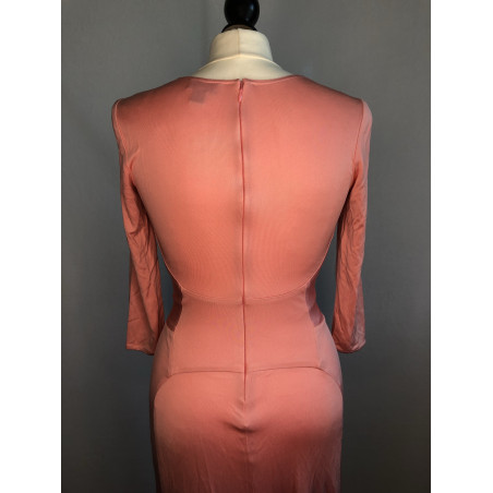 ISSA Abendkleid. Coral. Bodenlang.