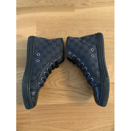 GUCCI Ace Hightop Leinen Sneakers - Pre-loved Designer Second Hand | LUXURYLOVE