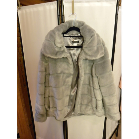 TWIN SET Faux fur jacket silver - Pre-loved Designer Second Hand | LUXURYLOVE