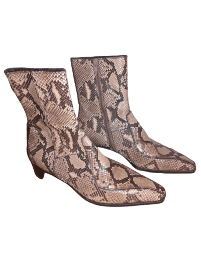 Python snakeskin ankle boots