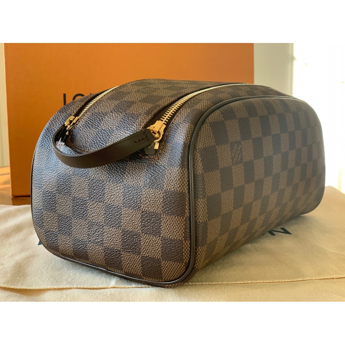 LOUIS VUITTON large Vanity Case Kulturbeutel Damier Ebene ...