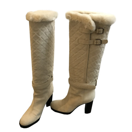 CHANEL Stiefel creme Gr. 41. Sehr guter Zustand.