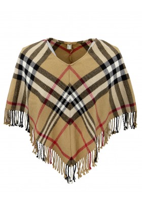 BURBERRY Check Wolle Cashmere Poncho
