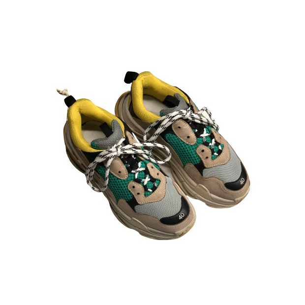 BALENCIAGA Triple S Beige Green Yellow - Pre-loved Designer Second Hand | LUXURYLOVE