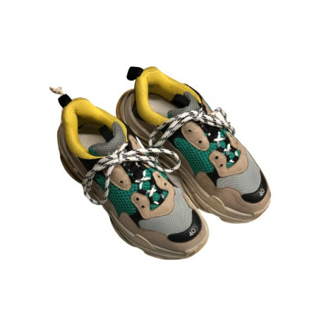 BALENCIAGA Triple S Beige Green Yellow - Pre-loved Designer Second Hand | LUXURYLOVE