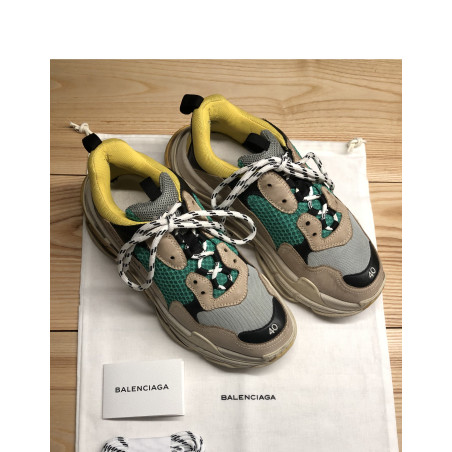 BALENCIAGA Triple S Beige Green Yellow - Pre-loved Designer Second Hand | LUXURYLOVE