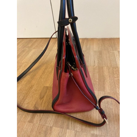 PRADA Henkeltasche Zaffiano rot schwarz. sehr guter Zustand 