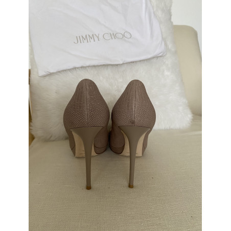 JIMMY CHOO Plateau Pumps Nude Gr. 38. Guter Zustand. 