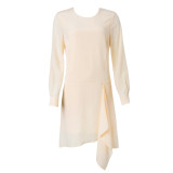 Apricot silk dress