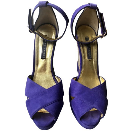 RALPH LAUREN COLLECTION Kork Wedges Gr. 39.5. Lila. Guter Zustand. 