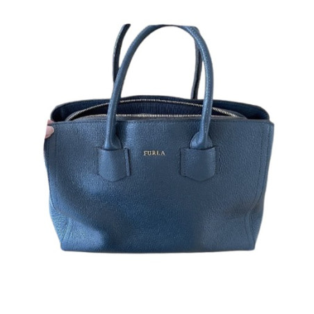 FURLA Handtasche Leder blau. Sehr guter Zustand