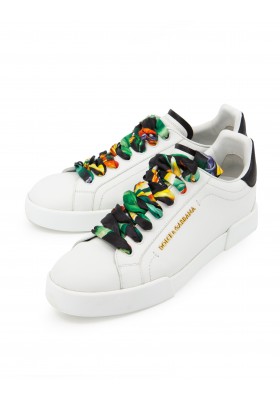 DOLCE & GABBANA Portofino Sneakers Leder weiss Gr. 41. Sehr guter Zustand