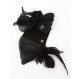 CHANEL Handschuhe mit Seidenschleife Lammleder schwarz Gr. 7 1/2. Sehr guter Zustand