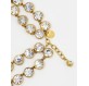 CHANEL Halskette 2-reihig Modeschmuck Strasssteine goldfarben. Sehr guter Zustand 
