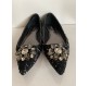 DOLCE & GABBANA Ballerinas Tweed schwarz mit Schmucksteinen Gr. 39. Sehr guter Zustand
