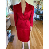 YSL evening suit in bordeau silk satin