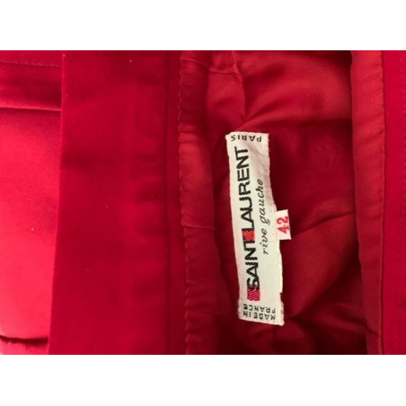 YVES SAINT LAURENT YSL evening suit in bordeau silk satin - Pre-loved Designer Second Hand | LUXURYLOVE
