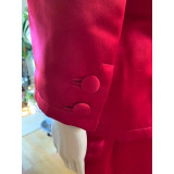 YSL evening suit in bordeau silk satin