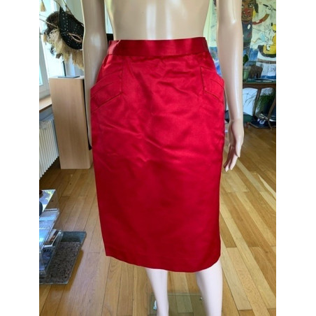 YVES SAINT LAURENT YSL evening suit in bordeau silk satin - Pre-loved Designer Second Hand | LUXURYLOVE