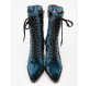 CHLOÉ Rylee Baroque Velvet Boots Medium petrolblau Gr. 40. Zustand NEU