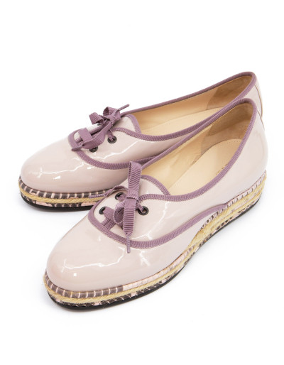 BOTTEGA VENETA Patent leather ballerinas with raffia - Pre-loved Designer Second Hand | LUXURYLOVE