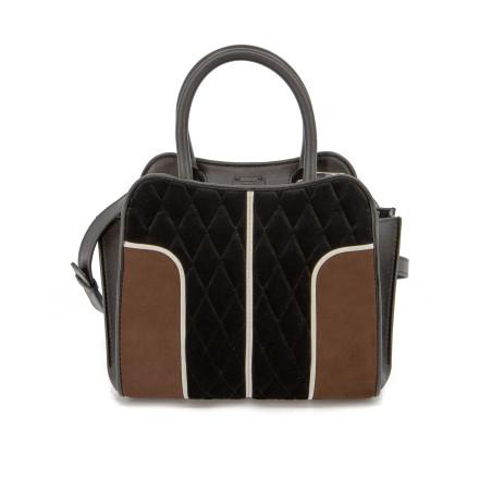 TOD`S Sella Tasche Mini Samt & Leder braun-schwarz. Sehr guter Zustand 
