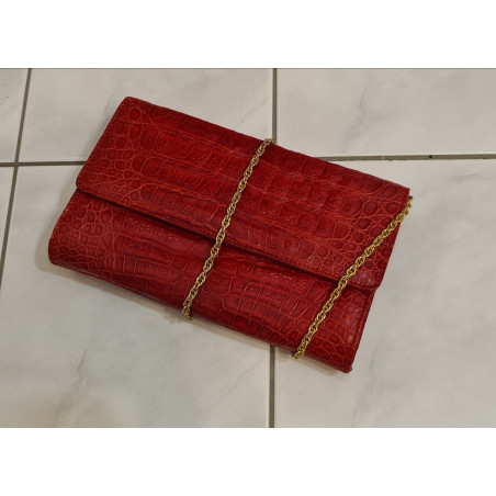 CAPE COBRA Pochette Clutch Crocodile Bag. Rot. Guter Zustand. 