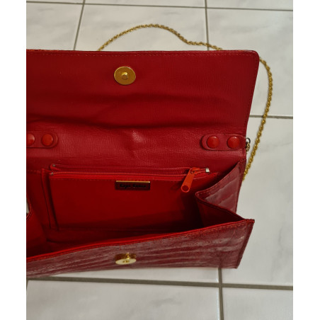 CAPE COBRA Pochette Clutch Crocodile Bag. Rot. Guter Zustand. 