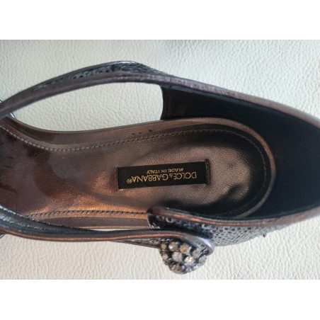 DOLCE & GABBANA Pailettenschuhe silber Gr. 41. Sehr guter Zustand