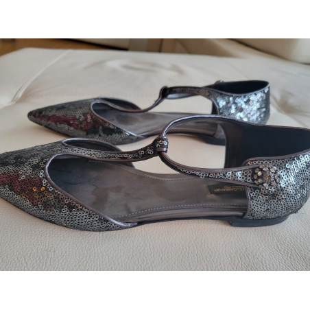 DOLCE & GABBANA Pailettenschuhe silber Gr. 41. Sehr guter Zustand