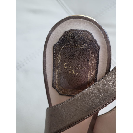 CHRISTIAN DIOR Peeptoes Leder metallic Gr. 41.5. Guter Zustand