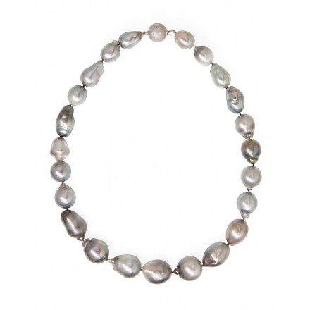 JUWELIER Tahiti Perlenkette Echtschmuck mit Weissgold-Brillianten-Verschluss und Zertifikat. Zustand NEU