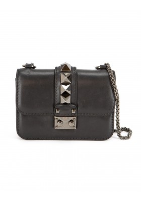 VALENTINO GARAVANI NOIR Mini Glam Lock Bag Tasche Leder schwarz. Zustand akzeptabel.
