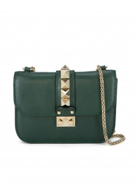 VALENTINO GARAVANI Glam Lock Bag Taschen Leder grün. Zustand akzeptabel.