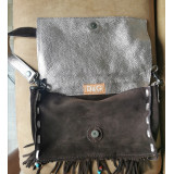 SHOULDER BAG WITH FRINGES SUEDE