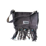 SHOULDER BAG WITH FRINGES SUEDE