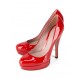 GUCCI Plateau Pumps Lack rot Gr. 37. Pre-owned Secondhand Luxuylove.