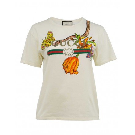 GUCCI Logo Butterfly Snake T-Shirt M. Pre-owned Secondhand Luxurylove