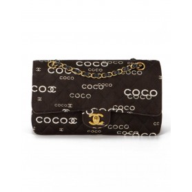 Coco Logo Mania Medium Classic Double Flap Bag