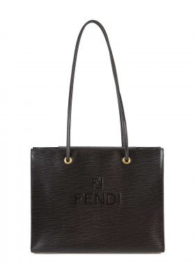 FENDI Shopping Tote Bag Tasche Epi Leder schwarz Pre-owned Designer Secondhand Luxurylove