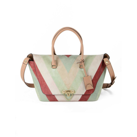 VALENTINO GARAVANI Demilune Chevron Suede Bag Pre-owned Designer Secondhand Luxurylove