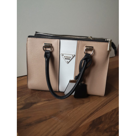 GUESS Handtasche beige weiss. Pre-owned Designer Secondhand Luxurylove.