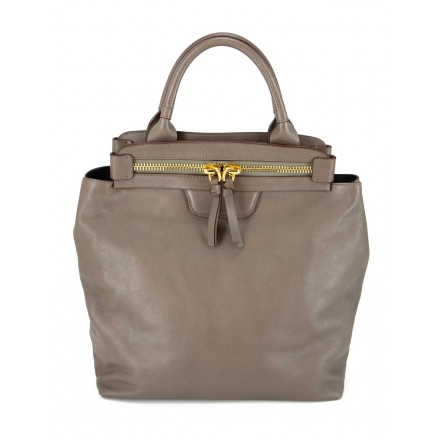 SONIA RYKIEL Handtasche Leder taupe Pre-owned Designer Secondhand Luxurylove