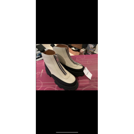 GANNI Zipped Chunky Sole Ankle Boots - NEW - Pre-loved Designer Second Hand | LUXURYLOVE