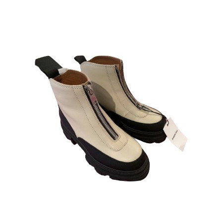GANNI Zipped Chunky Sole Ankle Boots - NEW - Pre-loved Designer Second Hand | LUXURYLOVE