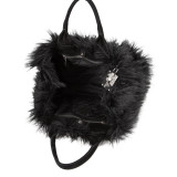Faux fur & suede bag