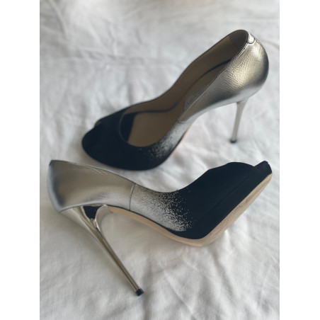 JIMMY CHOO Peeptoes High Heels Gr 38.5 Pre-owned Designer Secondhand Luxurylove