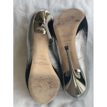 JIMMY CHOO Peeptoes High Heels Gr 38.5 Pre-owned Designer Secondhand Luxurylove