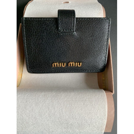 MIU MIU Kartenetui schwarz Pre-owned Designer Secondhand Luxurylove.